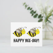 Fijne bijendag Bumblebee Gele Bumble Bee Birthday Briefkaart (Staand voorkant)
