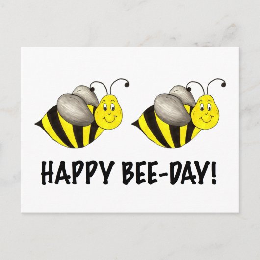 Fijne bijendag Bumblebee Gele Bumble Bee Birthday Briefkaart (Voorkant)