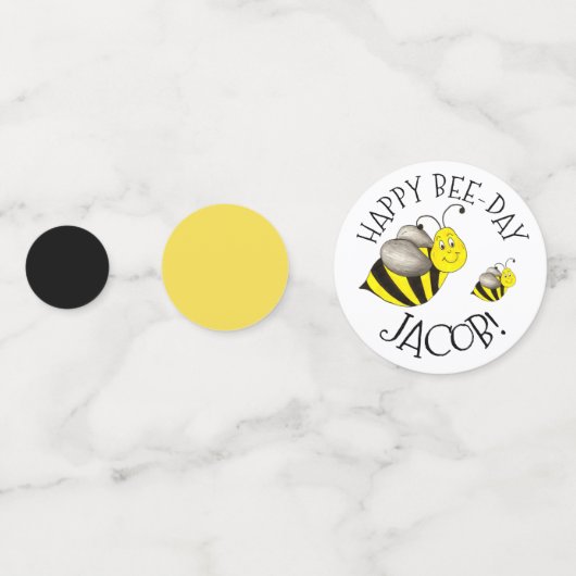 Fijne bijendag Bumblebee Gele Bumble Bee Birthday Confetti (Achterkanten)