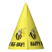 Fijne bijendag Gele bumblebee Birthday bijen Feesthoedjes (Achterkant)