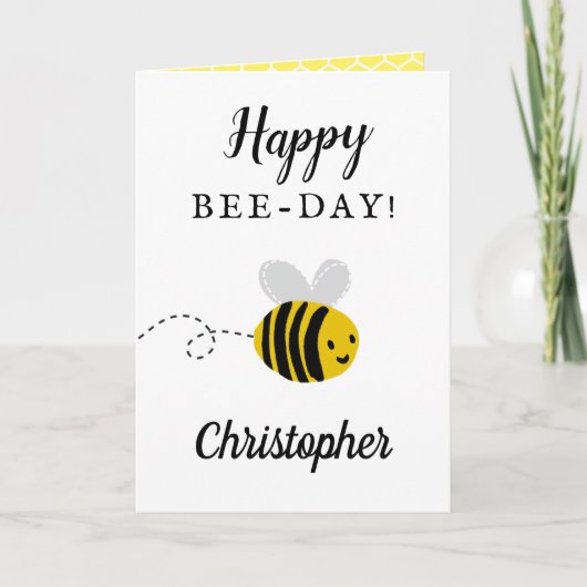 Fijne Bijendag! Grappige bijenverjaardag Kaart (Voorkant)