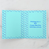 Fijne bijendag Jongen Blauwe Birthday Bumblebee Aa Kaart (Binnen)