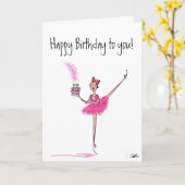 Fijne Birthday Ballet kaart! Kaart (Gele Bloem)