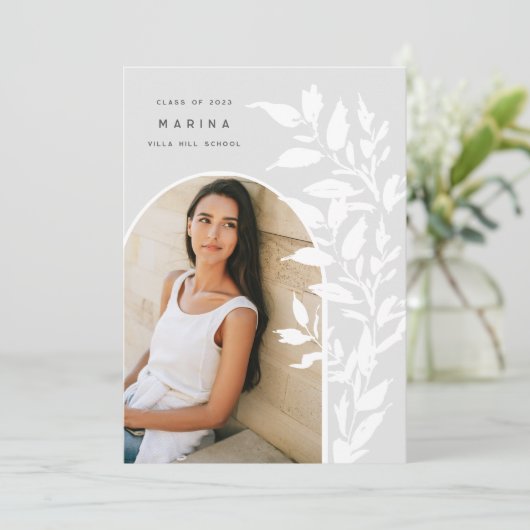 Fijne bladeren | Aankondiging foto-Afstuderen (Staand voorkant)