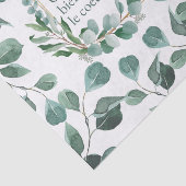 Fijne bladeren en romantische Franse tekst Tissuepapier (Detail)