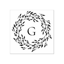 Fijne bladkrans monogram