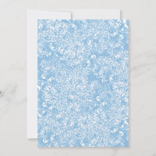 Fijne Blauwe Bloem Bruiloft Boog Kaart (Achterkant)