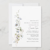 Fijne blauwe bloemen | Airy Garden Vrijgezellenfee Kaart (Voorkant)