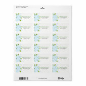 Fijne blauwe bloemen etiket (Full Sheet)
