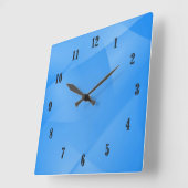 Fijne Blauwe Folders met zwarte cijfers Vierkante Klok (Hoek)