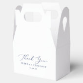 Fijne blauwe kalligrafie Hartelijk dank voor de vo Bedankdoosjes (Geopend)