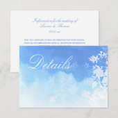 Fijne blauwe Waterverf trouwkaart Informatiekaartje (Voorkant / Achterkant)