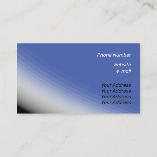 Fijne Blauwe Witte Schaduwen en Rays Visitekaartje (Achterkant)