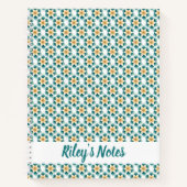 Fijne Blauwgroen bloemnaam Notitieboek (Voorkant)