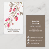 Fijne bloei Floral Verticale Social Media Iconen Visitekaartje (Voorkant / Achterkant)