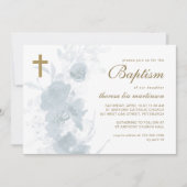 Fijne bloem met kruisdoop kaart (Voorkant)