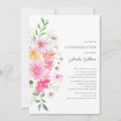 Fijne bloemblaadjes bevestiging kaart (Voorkant)