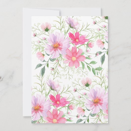 Fijne bloemblaadjes bevestiging kaart (Achterkant)