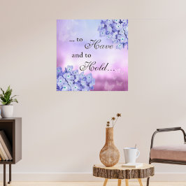 Fijne bloemblaadjes: blauwe hortensia poster
