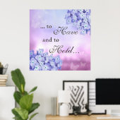 Fijne bloemblaadjes: blauwe hortensia poster (Thuiskantoor)