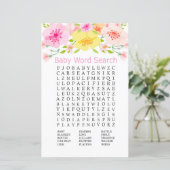 Fijne bloemen Baby shower Word Search Game (Staand voorkant)