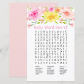Fijne bloemen Baby shower Word Search Game (Voorkant / Achterkant)