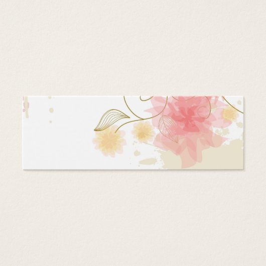 Fijne bloemen bookmarker mini visitekaartjes (Voorkant)