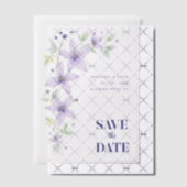 Fijne Bloemen & Botanische Tak Licht Paarse Vellum Uitnodigingen (Offset (Uitnodiging))