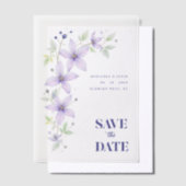 Fijne Bloemen & Botanische Tak Licht Paarse Vellum Uitnodigingen (Offset)