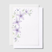 Fijne Bloemen & Botanische Tak Trouwen Paarse Vellum Uitnodigingen (Offset)