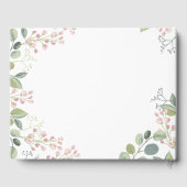 Fijne bloemen en eucalyptusbladeren gastenboek (Achterkant)