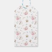 Fijne bloemen en katoen dank u cadeaulabel (Achterkant)