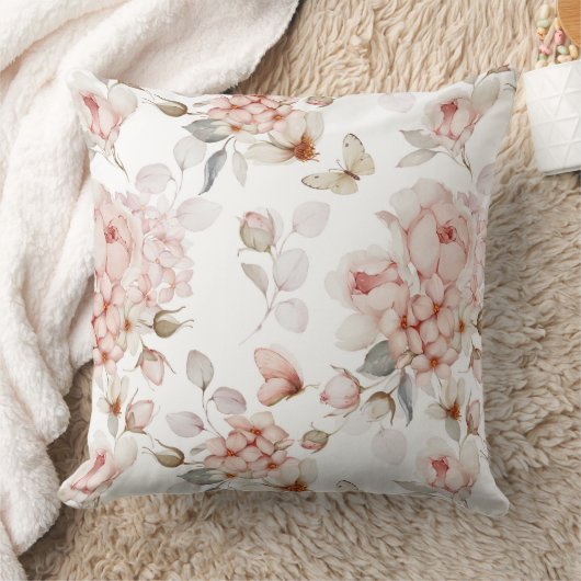 Fijne bloemen en vlinders kussen (Deken)