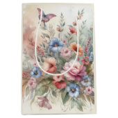 Fijne bloemen en vlinders medium cadeauzakje (Voorkant)