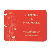 Fijne bloemen en vlinders slaan de datum magn op magneet (Horizontaal)