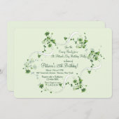 Fijne Bloemen in Groene Uitnodiging (Voorkant / Achterkant)