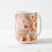 Fijne bloemen in perziktinten koffiemok (Voorkant rechts)