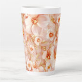 Fijne bloemen in perziktinten latte mok (Voorkant)