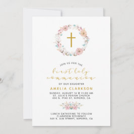 Fijne Bloemen & Katoen Eerste Communie Kaart