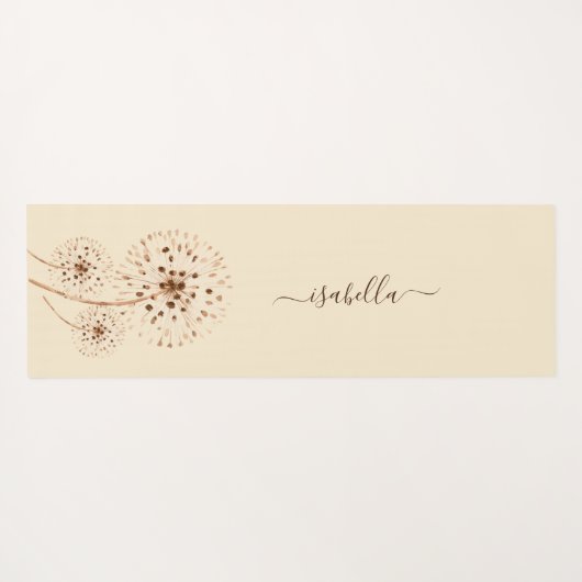 Fijne bloemen lichte perzik crème gepersonaliseerd yogamat (Achterkant (horizontaal))