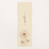 Fijne bloemen lichte perzik crème gepersonaliseerd yogamat (Voorkant)