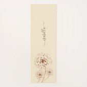 Fijne bloemen lichte perzik crème gepersonaliseerd yogamat (Achterkant)