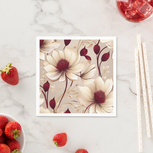 Fijne bloemen met Bourgondische bloemen Servet (Insitu)