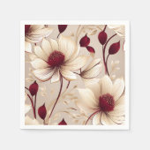 Fijne bloemen met Bourgondische bloemen Servet (Voorkant)