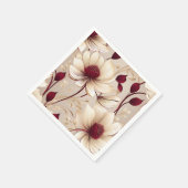 Fijne bloemen met Bourgondische bloemen Servet (Hoek)