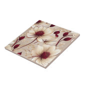 Fijne bloemen met Bourgondische bloemen Tegeltje (Zijkant)