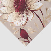 Fijne bloemen met Bourgondische bloemen Tissuepapier (Detail)