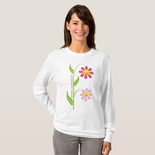 Fijne bloemen Moederdag aangepast t-shirt (Voorkant volledig)