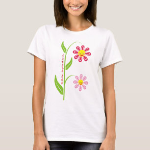 Fijne bloemen Moederdag aangepast t-shirt