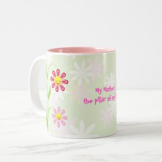 Fijne bloemen Moederdag schattige mok (Voorkant links)